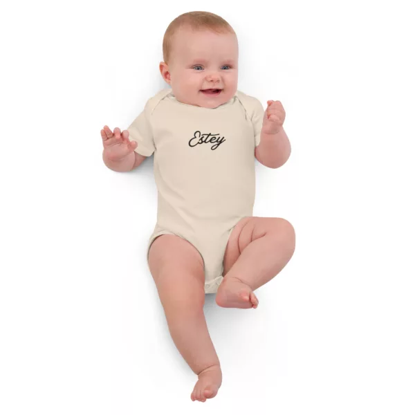 Body Gouttelette – Coloris moyen, face Body bébé Gouttelette Estey coton biologique, coloris moyen, face brodée