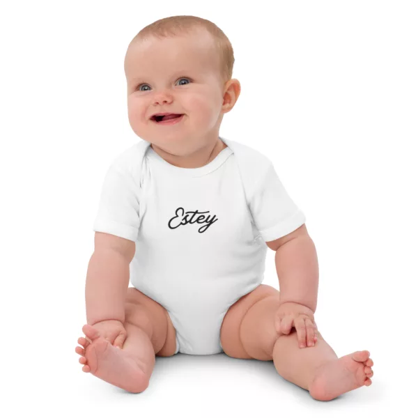 Body Gouttelette – Coloris clair, face Body bébé Gouttelette Estey coton biologique 200 g/m², coloris clair, broderie