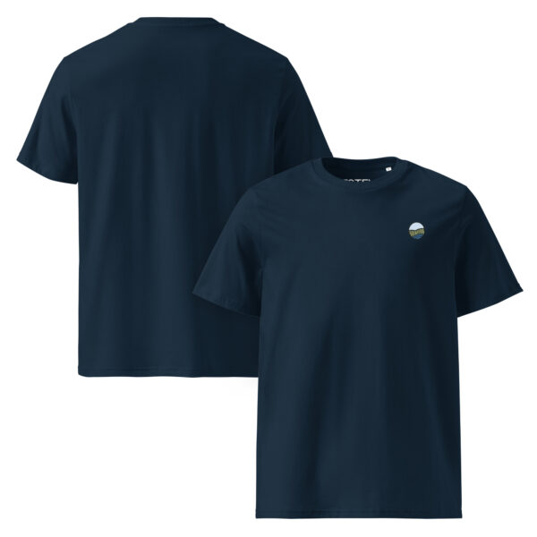 unisex-organic-cotton-creator-2.0-t-shirt-french-navy-front-and-back-69fb1d9f72082.jpg T-shirt unisexe en coton biologique « Soca »
