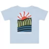 Body Paparon – Coton bio bleu clair, vue dos T-shirt bébé Paparon Estey coton peigné bleu clair, vue dos, col côtelé, doux