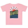 Body Paparon – Coton bio rose, vue dos T-shirt bébé Paparon Estey coton peigné rose, vue dos, col côtelé surpiqué, impression