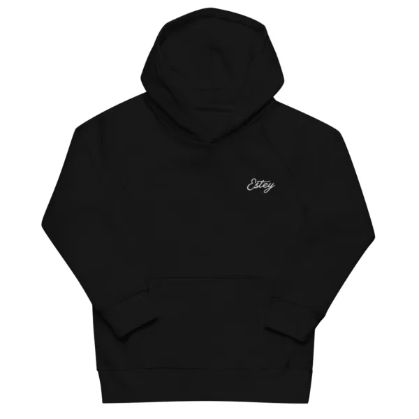 Sweat Écume enfant – Noir, face Sweat enfant Écume Estey coton 280 g/m² noir, vue face, broderie Estey