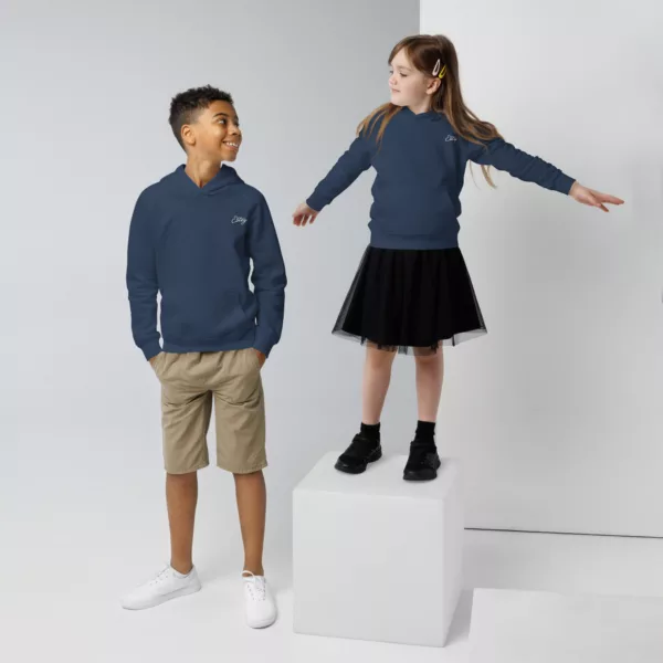 Sweat Écume enfant – Vue dos Sweat enfant Écume Estey coton 280 g/m², vue dos, col côtelé brodé, confortable 4–14 ans