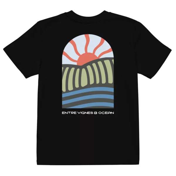 T-shirt Gouyat enfant – Noir, dos T-shirt enfant Gouyat Estey coton 155 g/m² noir, vue dos, emblème Estey imprimé, confortable enfant