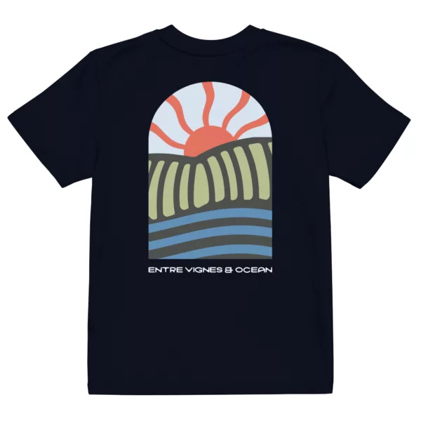 T-shirt Gouyat enfant – Navy, dos T-shirt enfant Gouyat Estey coton 155 g/m² navy, vue dos, impression logo