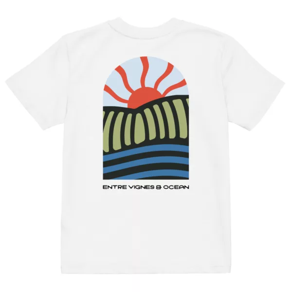 T-shirt Gouyat enfant – Blanc, dos T-shirt enfant Gouyat Estey coton 155 g/m² blanc, vue dos, emblème Estey imprimé, XS à XL enfant