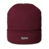 Bonnet Sillon – Burgundy Bonnet Sillon Estey coton biologique bordeaux, côtes 2x2, broderie Estey, taille unique mixte