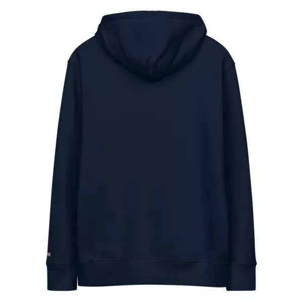 Hoodie adulte Marée Estey coton 350 g/m² navy, vue face, capuche brodée, poche kangourou
