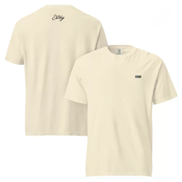 T-shirt Sarment – Garment-dyed ivoire, heavyweight T-shirt Sarment Estey garment-dyed ivoire, coton américain 206 g/m², broderie logo, heavyweight
