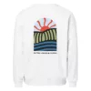 Sweat Macaron – Zoom col et poche Sweat oversize Macaron ESTEY blanc en molleton 350 g/m², vue de dos avec impression