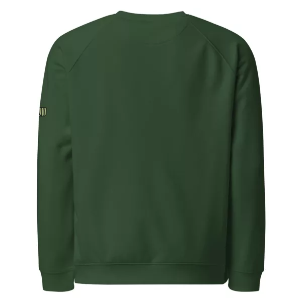Sweat col rond Genèse Estey coton 280 g/m² vert bouteille, vue face, impression