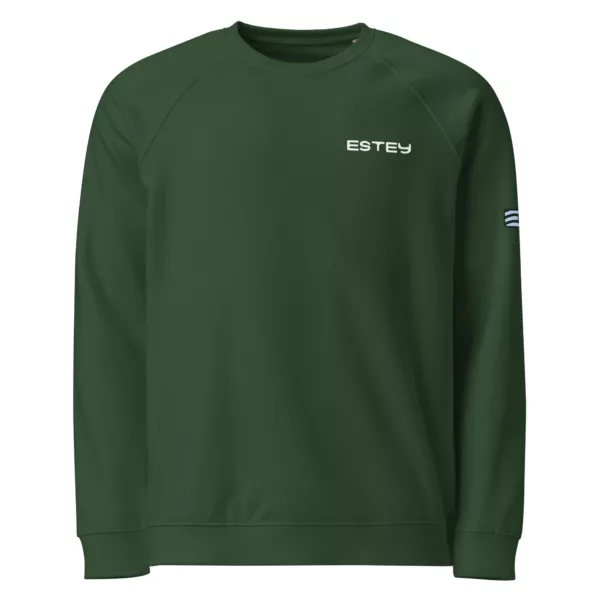 Sweat col rond Genèse Estey coton 280 g/m², coloris neutre, vue face imprimée, unisexe XS–4XL