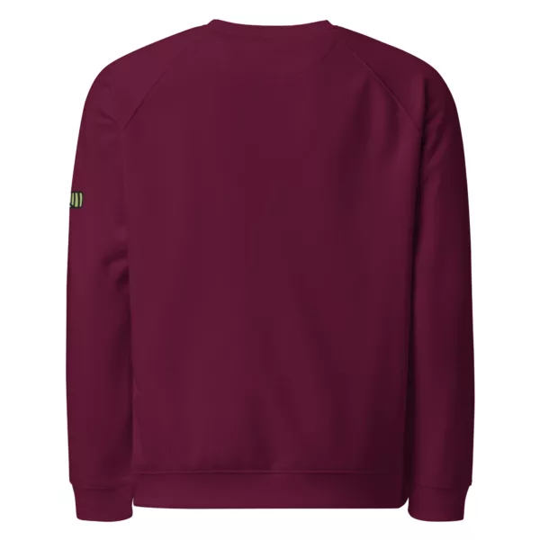Sweat col rond Genèse Estey coton 280 g/m² bordeaux, vue face, emblème Estey imprimé