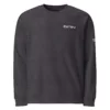 Sweat col rond Genèse Estey coton 280 g/m², coloris foncé, vue face, coupe classique imprimé