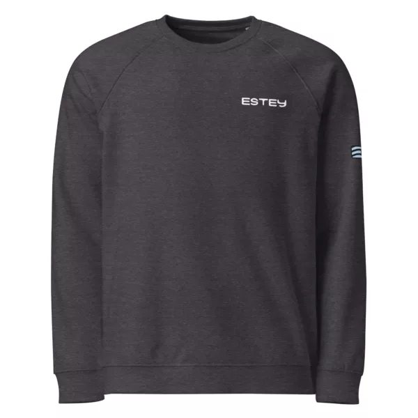 Sweat col rond Genèse Estey coton 280 g/m², coloris foncé, vue face, coupe classique imprimé