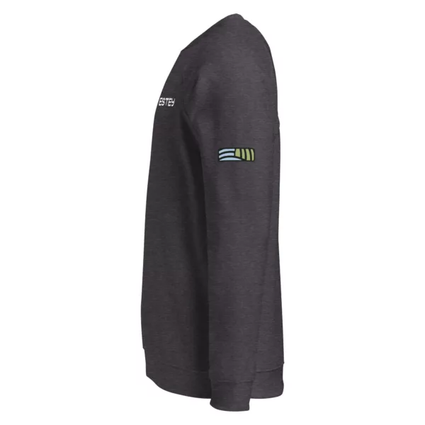 Sweat col rond Genèse Estey coton 280 g/m², coloris clair, vue face, emblème Estey imprimé