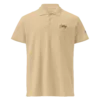 Polo Coteaux – Coton piqué sable, face Polo Coteaux Estey coton piqué sable, vue face, col boutonné 2 boutons, broderie signature