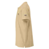 Polo Coteaux – Coton piqué sable, vue côté Polo Coteaux Estey coton piqué sable, vue côté, col boutonné, finitions brodées, classique