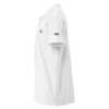 Polo Coteaux – Coton piqué blanc, vue côté Polo Coteaux Estey coton piqué blanc, vue côté gauche, col boutonné, coupe classique, brodé