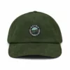 Casquette Le Cap Estey velours côtelé vert olive – face Casquette Le Cap Estey velours côtelé vert olive vue de face, broderie girondine